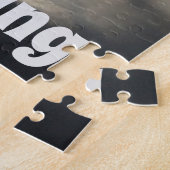 Nooit stoppen met dromen van blauwe hemel donkere  legpuzzel (Zijkant)