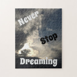 Nooit stoppen met dromen van blauwe hemel donkere  legpuzzel