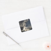 Nooit stoppen met dromen van blauwe hemel donkere vierkante sticker (Envelop)