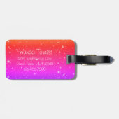 Nooit stoppen met dromen van kleurrijke sterren bagagelabel (Achterkant horizontaal)