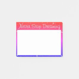 Nooit stoppen met dromen van kleurrijke sterren post-it® notes