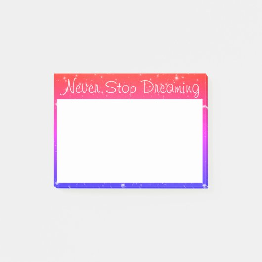 Nooit stoppen met dromen van kleurrijke sterren post-it® notes (Voorkant)