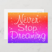 Nooit stoppen met dromen van regenboogsterren briefkaart (Voorkant / Achterkant)