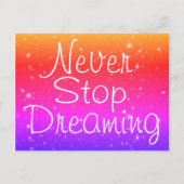 Nooit stoppen met dromen van regenboogsterren briefkaart (Voorkant)