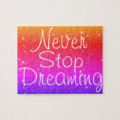 Nooit stoppen met dromen van regenboogsterren legpuzzel (Horizontaal)