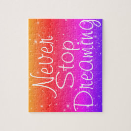 Nooit stoppen met dromen van regenboogsterren legpuzzel