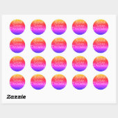 Nooit stoppen met dromen van regenboogsterren ronde sticker (Vel)