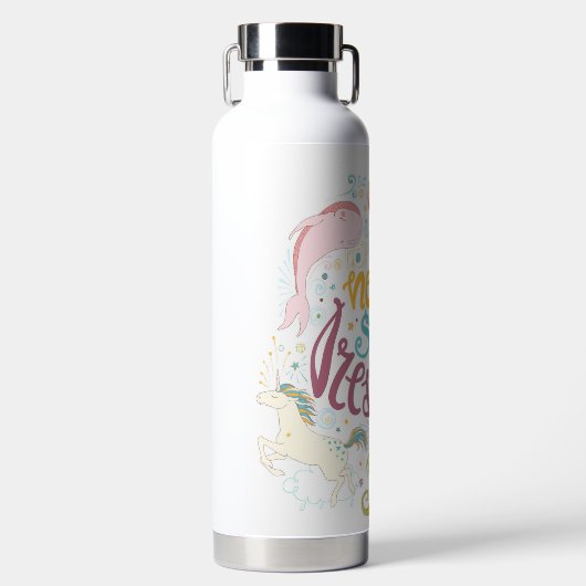 Nooit stoppen met dromen waterfles (Voorkant)