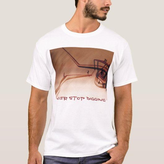 nooit stoppen met graven t-shirt (Voorkant)