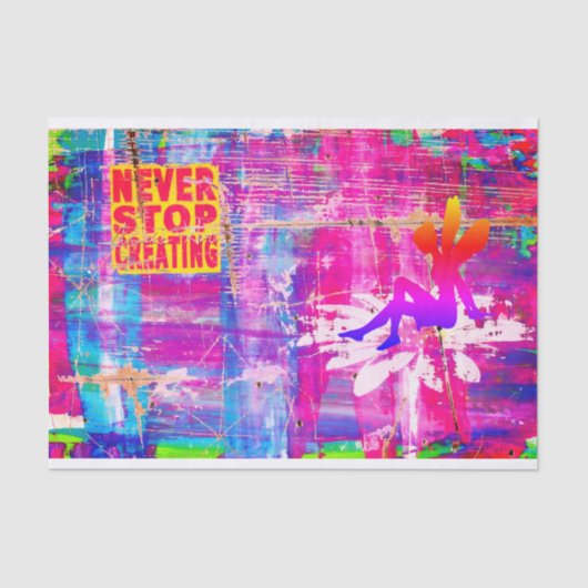 Nooit stoppen met het Creëer van weefselpapier Tissuepapier (Voorkant)