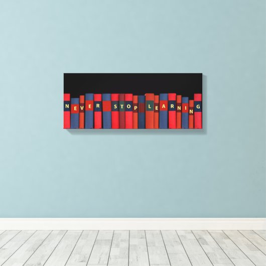 Nooit stoppen met leren canvas afdruk (Insitu (Houten vloer))