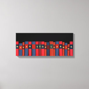 Nooit stoppen met leren canvas afdruk