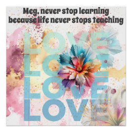 Nooit stoppen met leren univ, college, school bewe perfect poster