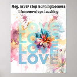 Nooit stoppen met leren univ, college, school bewe poster