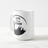 Nooit stoppen met verkennen koffiemok (Voorkant links)