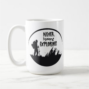Nooit stoppen met verkennen koffiemok