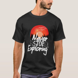 Nooit Stoppen met Verkennen Retro Zonsondergang Wa T-shirt