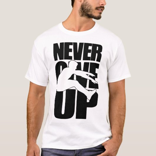 Nooit stoppen met verspringen t-shirt (Voorkant)