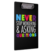 Nooit stoppen met vragen klembord (Rechts)