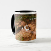 nooit stoppen mok (Voorkant links)