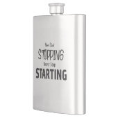 Nooit stoppen, nooit stoppen met starten flacon (Links)