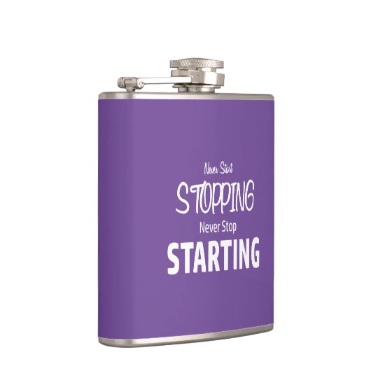 Nooit stoppen, nooit stoppen met starten heupfles (Rechts)