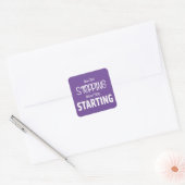 Nooit stoppen, nooit stoppen met starten vierkante sticker (Envelop)