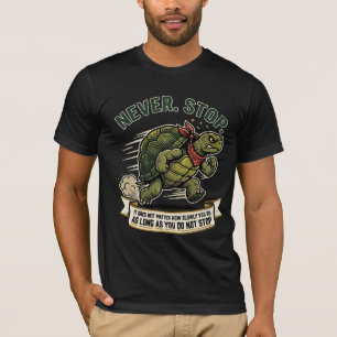 Nooit Stoppen Opstaan en Voorspoed Motivatie Fitne T-shirt