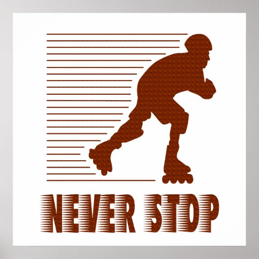 Nooit stoppen: Rollerblading Poster (Voorkant)