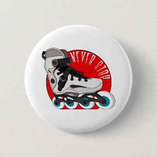 Nooit stoppen ronde button 5,7 cm