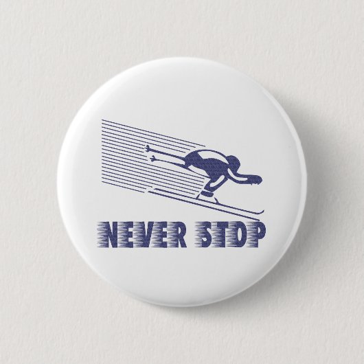 Nooit stoppen: Skiing Ronde Button 5,7 Cm (Voorkant)