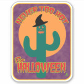 Nooit Te Heet Halloween Cactus Cartoon Kunst Sticker (Voorkant)