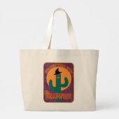 Nooit te heet Halloween Funny Artsy Cactus Grote Tote Bag (Achterkant)