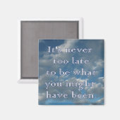 "Nooit te laat" Blue Sky Magnet (Voorkant / Achterkant)