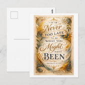 "Nooit te laat" Eliot citaat Briefkaart (Voorkant / Achterkant)