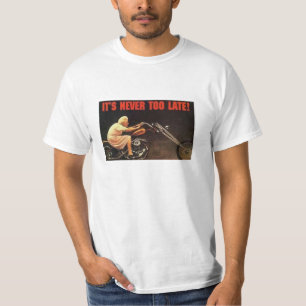 NOOIT TE LAAT - Granny Riding Harley Motorcycle T-shirt