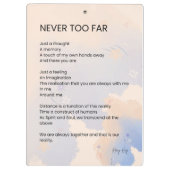 Nooit te laat liefdesgedicht klembord (Achterkant)