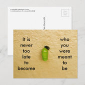 Nooit te laat om te worden wie je moet zijn briefkaart (Voorkant / Achterkant)