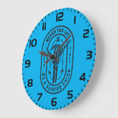 Nooit te laat Skeleton Surfer Chick Ocean Vibes Grote Klok (Hoek)