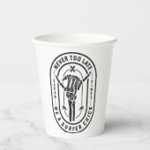 Nooit te laat Skeleton Surfer Chick Ocean Vibes Papieren Bekers (Voorkant)