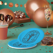 Nooit te laat Skeleton Surfer Chick Ocean Vibes Papieren Bordje