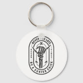 Nooit te laat Skeleton Surfer Chick Ocean Vibes Sleutelhanger (Achterkant)