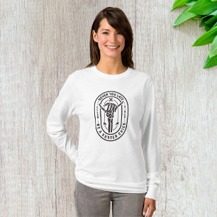 Nooit te laat Skeleton Surfer Chick Ocean Vibes T-shirt