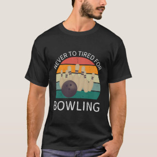  nooit te moe voor bowling retro bowling L T-shirt