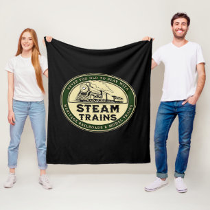 Nooit te oud om mee te spelen met stoomtreinen fleece deken