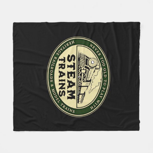 Nooit te oud om mee te spelen met stoomtreinen fleece deken (Voorkant (Horizontaal))