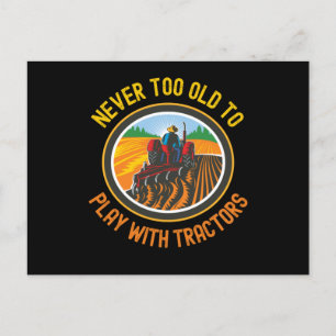 Nooit te oud om met trekkers te spelen briefkaart