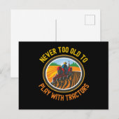 Nooit te oud om met trekkers te spelen briefkaart (Voorkant / Achterkant)