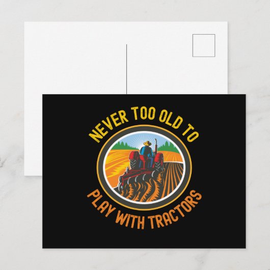 Nooit te oud om met trekkers te spelen briefkaart (Voorkant / Achterkant)