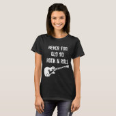 Nooit te oud om N Roll te roteren (donker) T-shirt (Voorkant volledig)